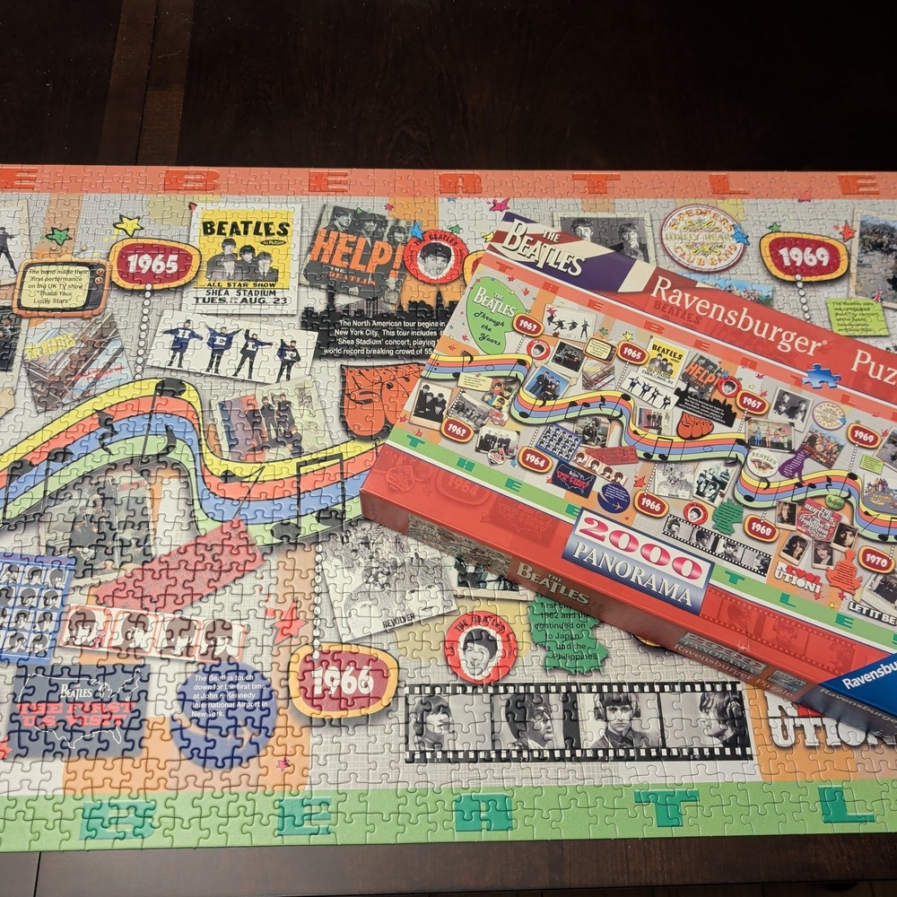 Ravensburger The Beatles Through the Years 2000 Piece Panorama Puzzle Complete